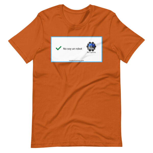 camiseta soy un robot captcha naranja