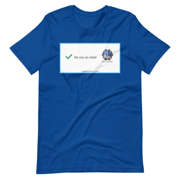 camiseta no soy un robot captcha azul